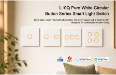 L10Q Pure White Circular Button Series Smart Light Switch